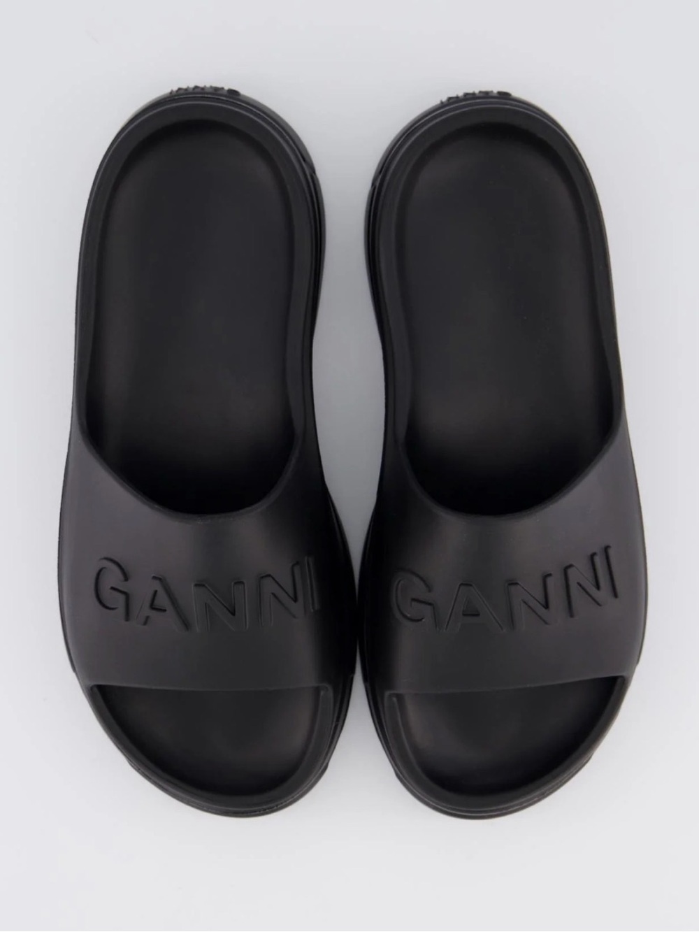 GANNI Chunky Pool Slides Black Sandals Size 39 US 9 NWT